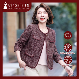  Áo Khoác Dạ Tweed Mùa Xuân Trẻ Trung Lịch Sự Cho Nữ Trung Niên AD56 - Hàng Quảng Châu Cao Cấp 