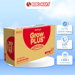  Thùng 48 Hộp Sữa GrowPLUS+ Đỏ Ít Đường Tăng Cân Hỗ Trợ Tiêu Hóa 110ml 180ml - Bibomart 