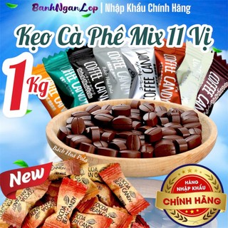  LOẠI 1 -  Kẹo Cà Phê 11 Vị Không Đường Coffee Candy  Đậm Cafe Thơm Ngon Kẹo Mini Mix Vị 