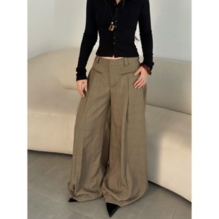  Quần dài ống rộng Modern Pants Migcool quần ống rộng nữ chất đũi xước form suông rộng Q05 