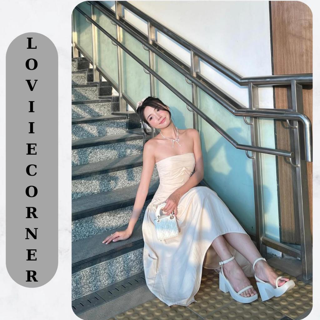 LOVIIECORNER - SANDAL CAO GÓT NỮ MŨI VUÔNG CÓ KHÓA CÀI QUAI NGANG PHỒNG - GIÀY THỜI TRANG ĐẾ VUÔNG C