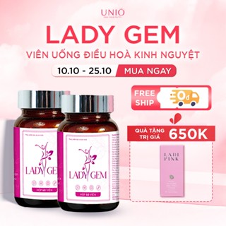 Combo 2 Hộp Viên uống điều hòa kinh nguyệt Lady Gem,cân bằng estrogen tự nhiên - UNIO