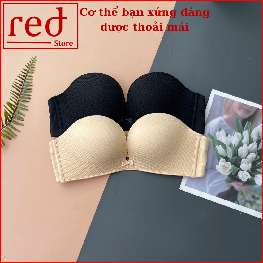 Áo ngực không dây chống tuột đệm bàn tay dày 3cm, Áo lót cup ngang mặc được 2 kiểu K18