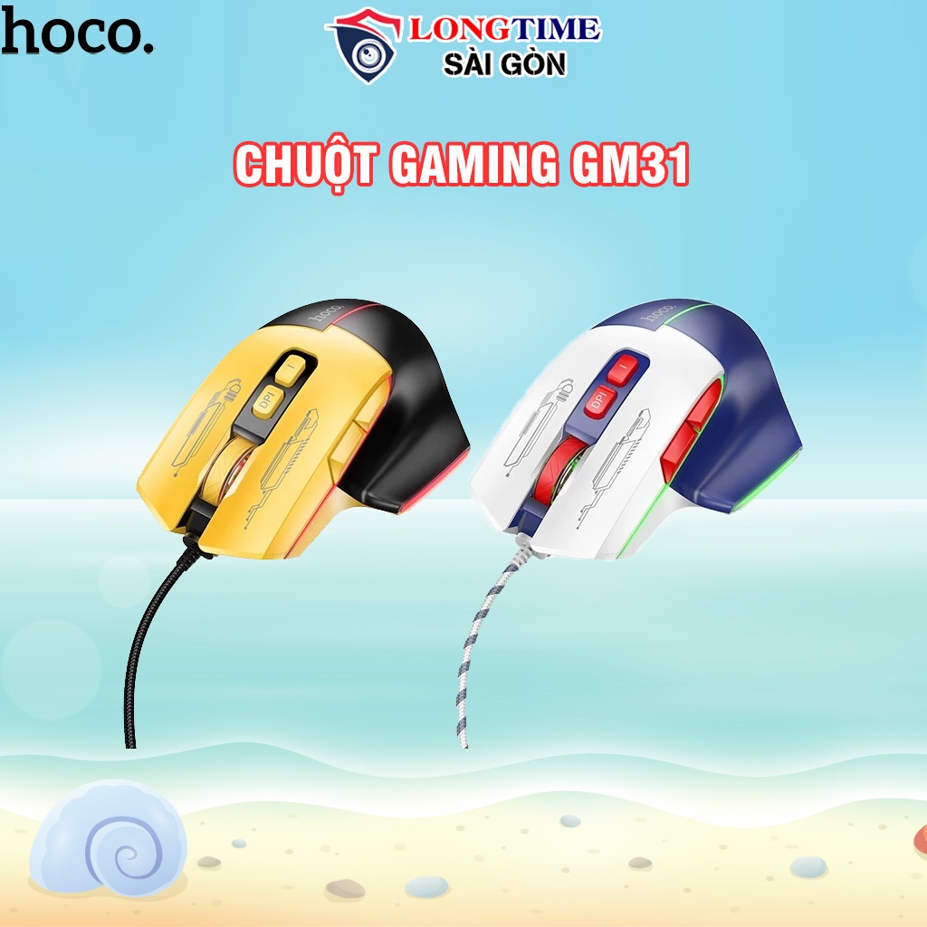 Chuột Máy Tính Gaming Có Dây Hoco GM31, 600 DPI Led RGB
