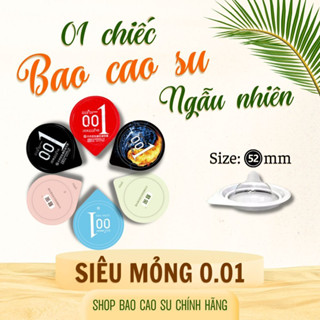 [Quà tặng] Bao cao su Juncai siêu mỏng 001, bcs kéo dài thời gian nhiều gel bôi trơn, size 52mm