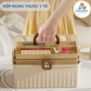 hộp đựng thuốc BOX để đồ y tế gia đình nhiều ngăn có quai cầm, hộp để đồ sơ cứu 9333