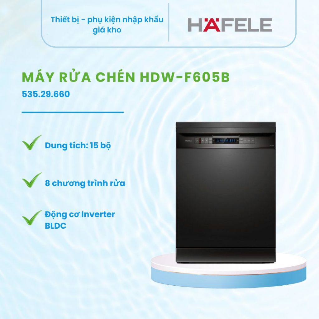 Máy rửa chén độc lập Hafele HDW-F605B (535.29.660) - Tiết Kiệm Điện Nước, Hoạt Động Êm Ái