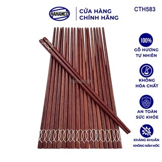  Đũa Gỗ Hương Khảm Hoa Văn Tự Nhiên HAHANCO  Sét 10 Đôi  An Toàn Cho Sức Khỏe- CTH583 