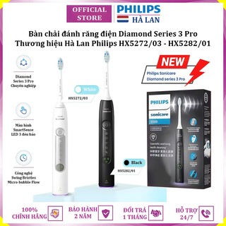  Bàn chải đánh răng điện thương hiệu Hà Lan Philips Diamond Series 3 Pro HX5272 03 và HX5282 01 5 chế độ  BH 2 NĂM  
