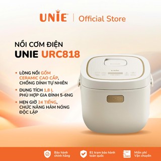 Nồi cơm điện lòng gốm cao cấp UNIE URC818,Dung tích 1,8L, Lòng nồi gốm Ceramic chống dính,Hẹn giờ 24 tiếng, bảo hành 12T