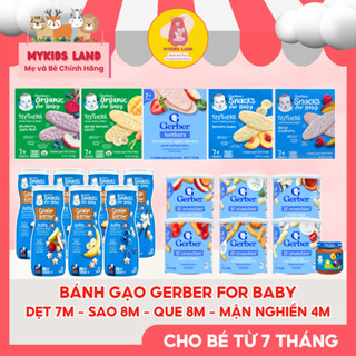 [DATE MỚI] Bánh Gạo Ăn Dặm GERBER Mỹ ( Cao – Lùn – Dẹt – Quy ) - HAPPY BITES Thái Lan Cho Bé