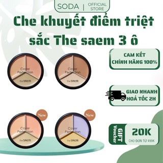  Kem Che Khuyết Điểm Triệt Sắc The Saem Cover Perfection Triple Pot Concealer 