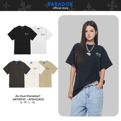 Áo thun oversize ARTISTIC TEE Cotton Màu Đen, Kem, Trắng PARADOX AT5V0303
