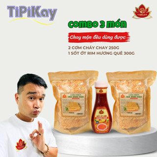 Combo 2 Cơm Cháy Chay 250g + 1 Sốt Ớt Rim Hương Quê 300g - TiPiKay Shop