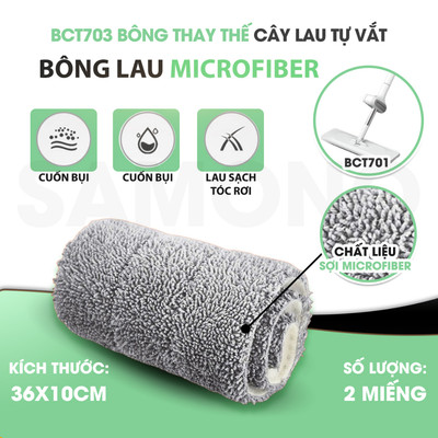 Samono Bông Lau Nhà BCT703 Thay Thế Cho Của Cây Lau Nhà Tự Vắt Thông Minh BCT701