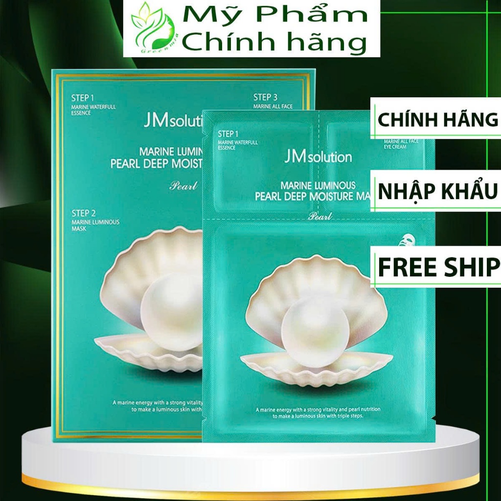 JM Solution Mặt Nạ Ngọc Trai Trắng 3 Bước [MIẾNG LẺ] JM Solution Marine Luminous Pearl Deep Moisture