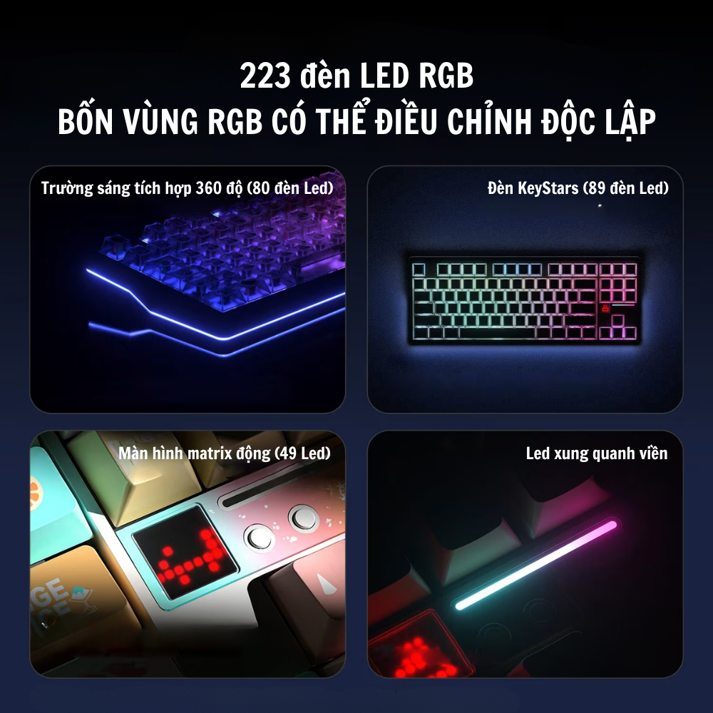 Bàn phím cơ AULA F87 Pro V2 - Pin 120000 - LED RGB- Layout TKL- Hotswap 5 Pin - Có app Macro - | BigBuy360 - bigbuy360.vn