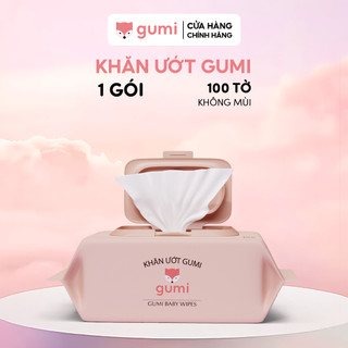  Gói 100 tờ KHĂN ƯỚT GUMI  an toàn cho bé  lau dùng thoải mái không gây kích ứng cho da-KHÔNG MÙI 