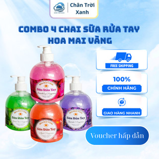   Combo 4 Chai  Nước Rửa Tay Hoa Mai Vàng 500ml  Chai  Chính Hãng  - Diệt Khuẩn Dưỡng Ẩm 