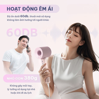  NEW Máy Sấy Tóc Công Suất Lớn Chuẩn Có 3 Chế Độ Sấy Tốc Độ Gió 110.000 Vòng Phút Tặng Kèm 5 Đầu Sấy 
