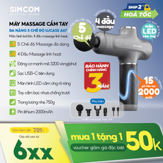 Súng Massage cầm tay cao cấp Lucass A-67 chính hãng mát xa gun bộ máy giãn cơ đấm lưng matxa đau cổ vai gáy Mini