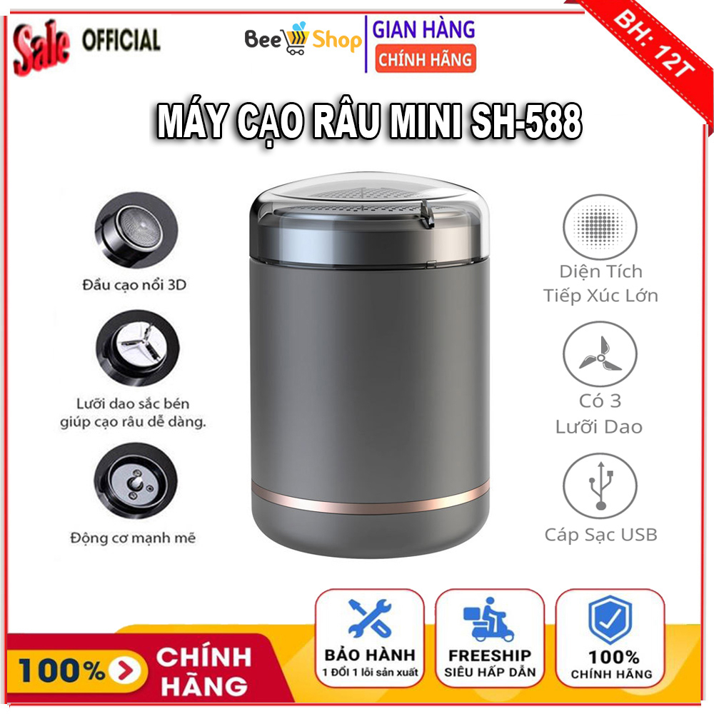Máy cạo râu tích điện mini Nhật Bản Sh588 nhỏ gọn đa năng - Dòng máy cạo râu nam cầm tay nhỏ gọn, pin siêu khỏe