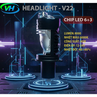  Đèn Pha Led V22 Osram 40w - DC 12-24V Chân H4 Lắp Oto Xe Máy BH 12 Tháng 