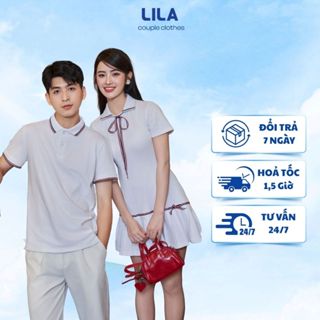 Set đồ đôi áo polo nam & váy polo xếp ly trắng Fancy - Chất Cotton mềm mịn, thiết kế thanh lịch, tôn dáng