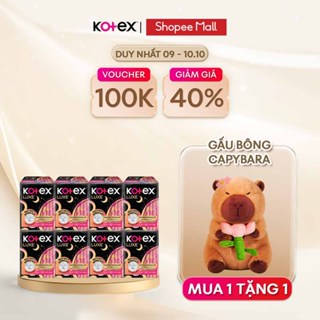 Combo 8 Gói Băng Vệ Sinh Kotex LUXE  Mặt Bông Êm Mềm Dễ Chịu Với  4000 Lỗ Thấm Hút Siêu Tốc  28cm 8 Miếng/Gói