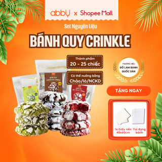 [ABBY - TẶNG GIẤY NẾN] Set làm bánh Crinkle Cookie - nguyên liệu làm bánh quy phủ đường tại nhà thành phẩm 20 - 25 chiếc
