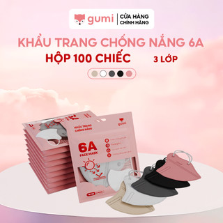   Hộp 100 Chiếc  Khẩu trang chống nắng 6A GUMI  Mask 4 lớp kháng khuẩn kiểu dáng thời trang 