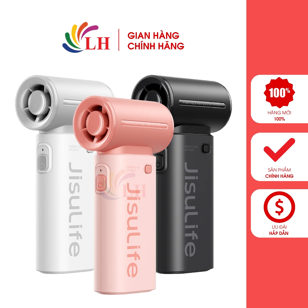 Quạt mini cầm tay Jisulife 3600mAh Handheld Fan Life9 - Trọng lượng nhẹ, phù hợp mang đi học, đi làm