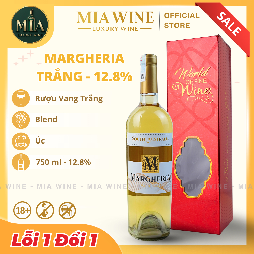 [Chính hãng] - Rượu Vang Trắng Úc Margheria - 750 ml (12,8%) Mia Wine