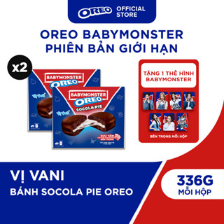   VC 15%   TẶNG CARD NGẪU NHIÊN  OREO BABYMONSTER Bánh Socola Pie Vị Vani Dâu 336g  Combo 2  - LIVE 