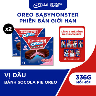   VC 15%   TẶNG CARD NGẪU NHIÊN  OREO BABYMONSTER Bánh Socola Pie Vị Dâu 336g  Combo 2  