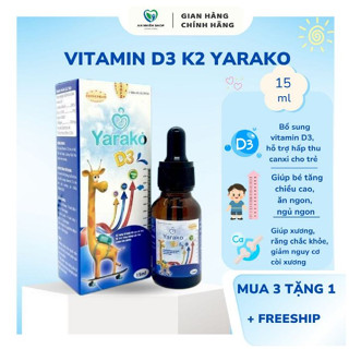 Vitamin D3 k2 YARAKO hỗ trợ hấp thụ canxi cho trẻ, giúp bé tăng chiều cao, phát triển trí não