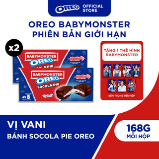  TẶNG CARD NGẪU NHIÊN  OREO BABYMONSTER Bánh Socola Pie Vị Dâu Vani  Mix Vị 168g  Combo 2  - LIVE 