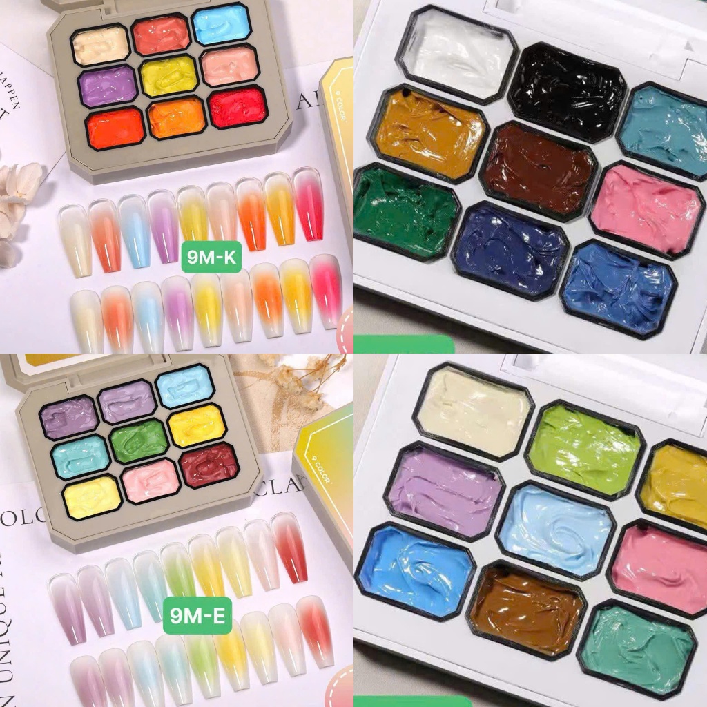Set gel dặm ombre 9 màu tone sáng - Gel vẽ, gel ombre, chuyên dụng cho nail [ Phần 10 ]