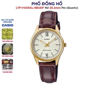 Đồng hồ nữ dây da casio anh khuê ltp-v005gl-9budf