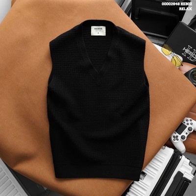 [FORM RỘNG] Áo ghi lê len nam Heboz 3M, áo len tron tanktop cao cấp - 00002848