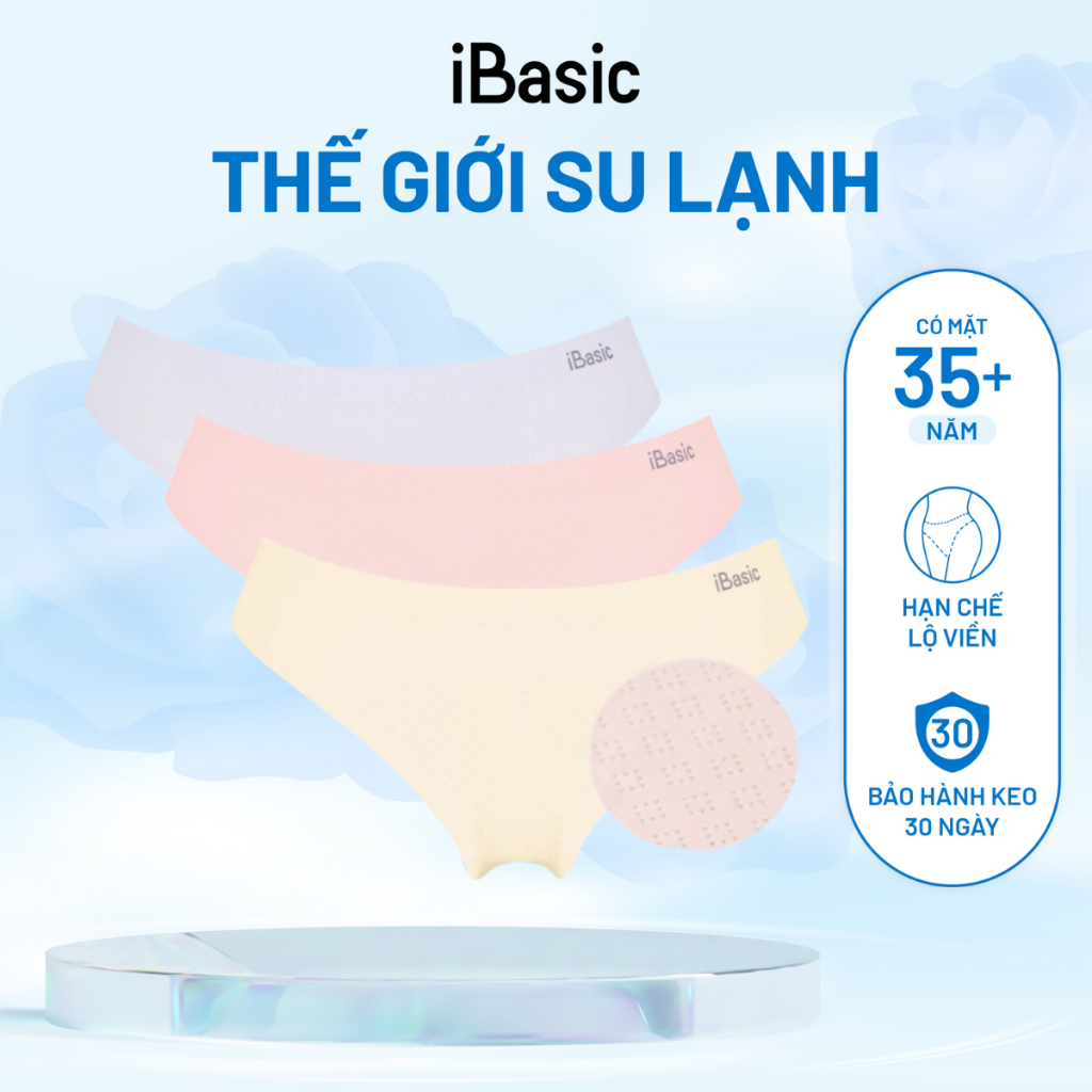Combo 3 Quần lót su nữ lưng thấp không đường may iBasic phom bikini lỗ thoáng khí PANW161