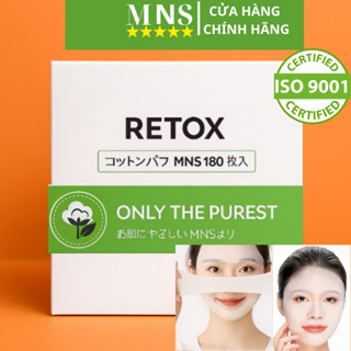  Bông tẩy trang đắp toner lotion mask kéo dãn MNS Retox 180 miếng  tẩy trang đắp toner ISO9001:2015 