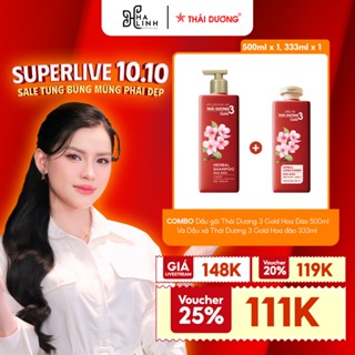 [VHL X STD] COMBO Dầu gội Thái Dương 3 Gold Hoa Đào 500ml Và Dầu xả Thái Dương 3 Gold Hoa Đào 333ml - CB4