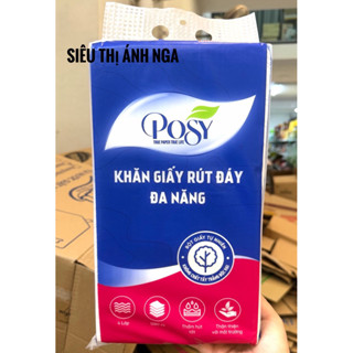  Bịch Khăn Giấy Rút Đáy Đa Năng POSY 1280 Tờ 4 Lớp Mềm Mịn Siêu Tiết Kiệm 
