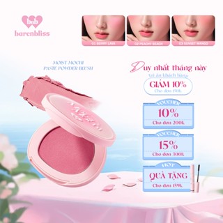 Má hồng barenbliss Moist Mochi Paste Powder Blush kem lai phấn dễ tán bền màu mịn màng tươi tắn 4.5g