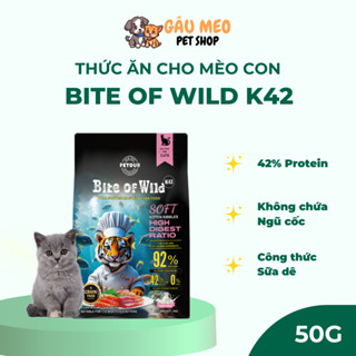 Hạt cho mèo con Bite of Wild K42, không chứa ngũ cốc, 42% đạm, chăm sóc tiêu hoá dành cho mèo con
