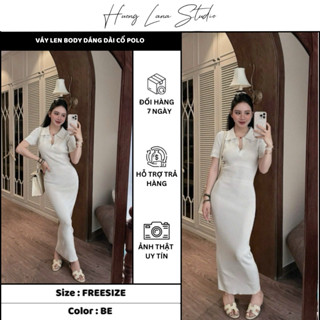  VÁY LEN BODY DÁNG DÀI CỔ POLO 
