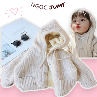  Áo khoác len lót lông dày đẹp cho bé gái bé trai Áo khoác trẻ em mùa đông 2025 NGỌC JUMY 