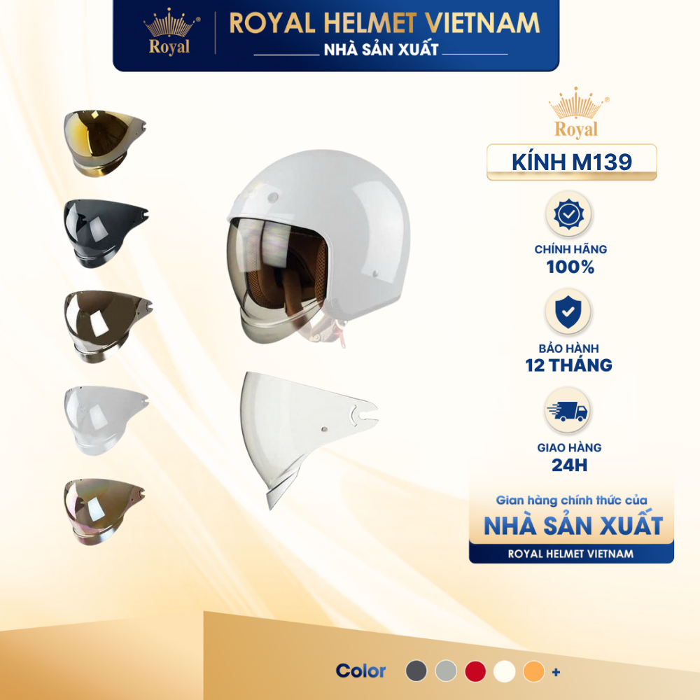 [PHỤ KIỆN] Kính Thay Mũ Bảo Hiểm Royal M139, Kính Âm Nón Bảo Hiểm M139 Chính Hãng