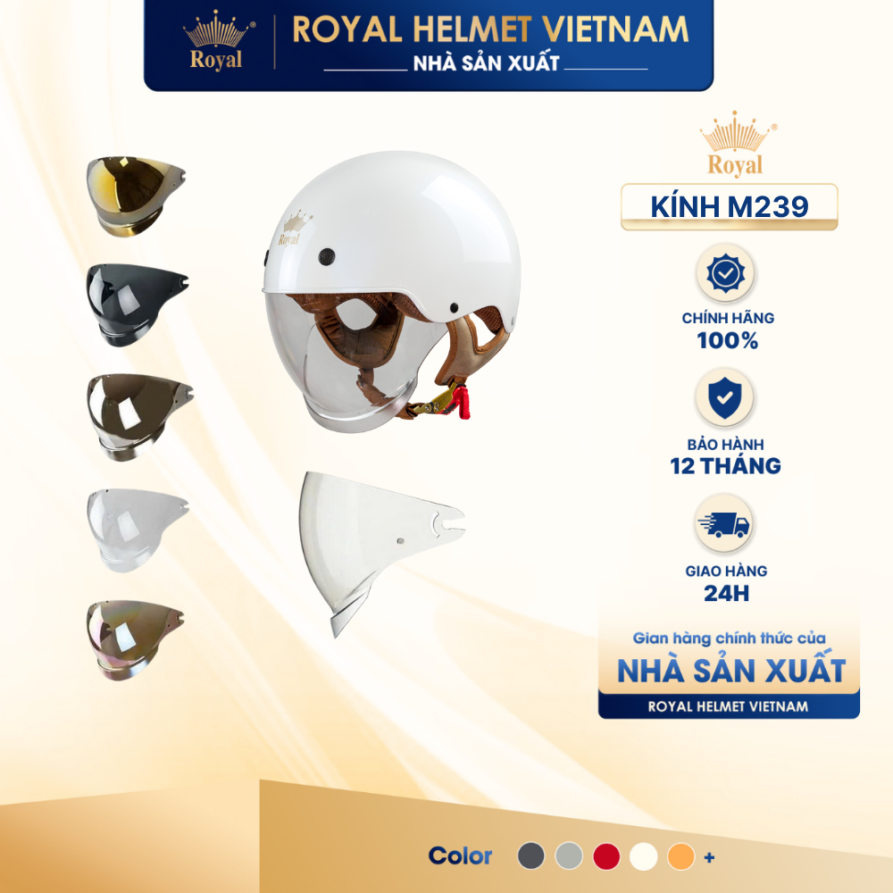 [NHÀ SẢN XUẤT] [PHỤ KIỆN] Kính Thay Mũ Bảo Hiểm Royal M239, Kính Âm Nón Bảo Hiểm M239 Chính Hãng